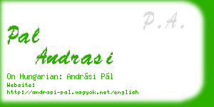 pal andrasi business card